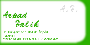arpad halik business card